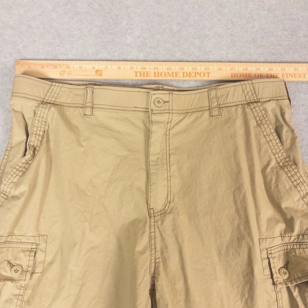 WearFirst Mens Cargo Shorts 42 Khaki Tan Ripstop Stretch Utility Hiking Outdoor